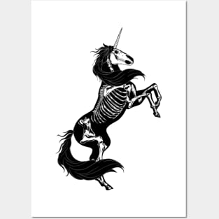 skeleton unicorn Posters and Art